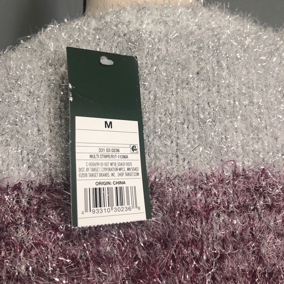 WILD FABLE Fuzzy Purple Glitter Long Sleeve Sweatr - Picture 5 of 5